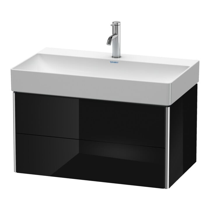 Duravit Meuble sous-lavabo XSquare 78,4x46 cm, blanc brillant, 2 tiroirs, suspendu