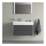 Duravit Meuble sous lavabo XSquare 78,4x46 cm, graphite mat, 2 tiroirs, suspendu-4