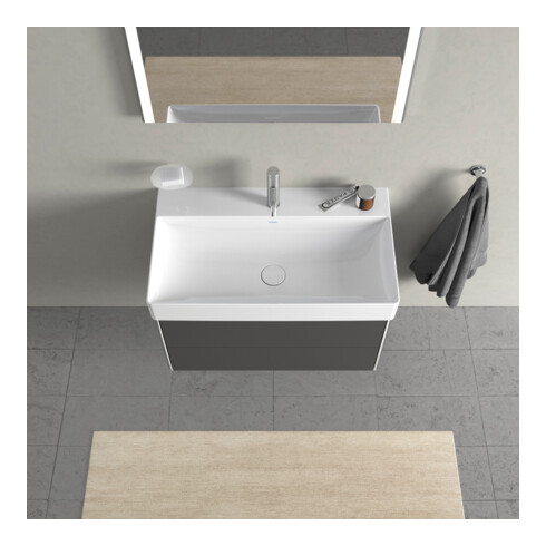 Duravit Meuble sous lavabo XSquare 78,4x46 cm, graphite mat, 2 tiroirs, suspendu