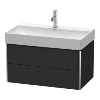 Duravit Meuble sous lavabo XSquare 78,4x46 cm, graphite mat, 2 tiroirs, suspendu