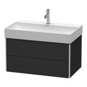 Duravit Meuble sous lavabo XSquare 78,4x46 cm, graphite mat, 2 tiroirs, suspendu
