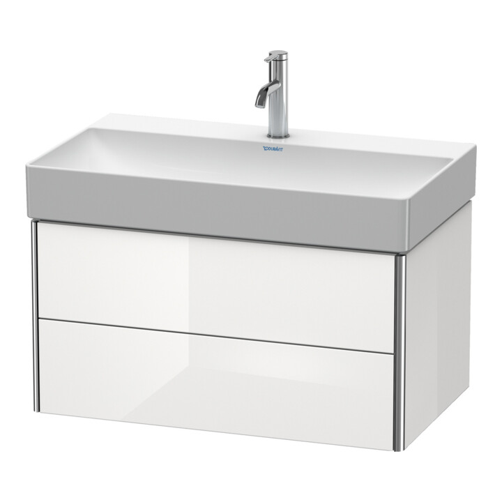 Duravit Meuble sous lavabo XSquare 78,4x46 cm, graphite mat, 2 tiroirs, suspendu