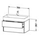 Duravit Meuble sous lavabo XSquare 78,4x46 cm, graphite mat, 2 tiroirs, suspendu