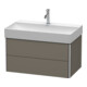 Duravit Meuble sous-lavabo XSquare 78,4x46 cm, gris mat, 2 tiroirs, suspendu-2