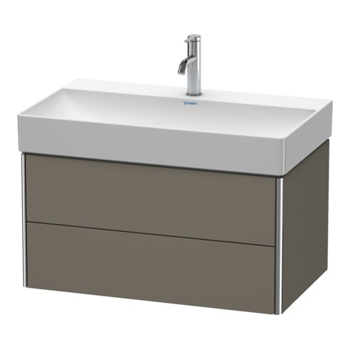 Duravit Meuble sous-lavabo XSquare 78,4x46 cm, gris mat, 2 tiroirs, suspendu