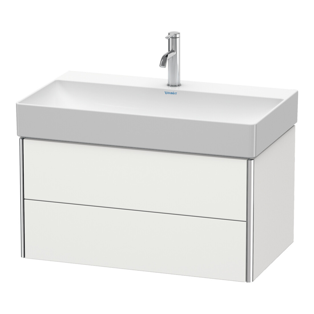 Duravit Meuble sous lavabo XSquare 78,4x46 cm, Noir mat, 2 tiroirs, suspendu