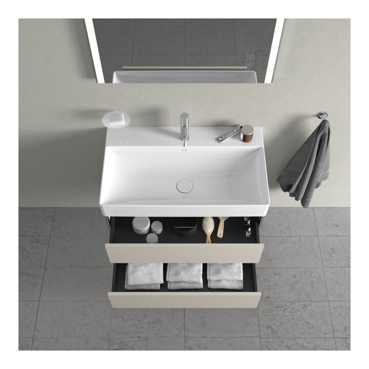 Duravit Meuble sous-lavabo XSquare 78,4x46 cm, taupe, 2 tiroirs, suspendu