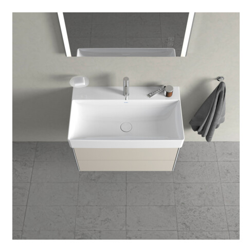 Duravit Meuble sous-lavabo XSquare 78,4x46 cm, taupe, 2 tiroirs, suspendu