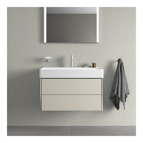 Duravit Meuble sous-lavabo XSquare 78,4x46 cm, taupe, 2 tiroirs, suspendu
