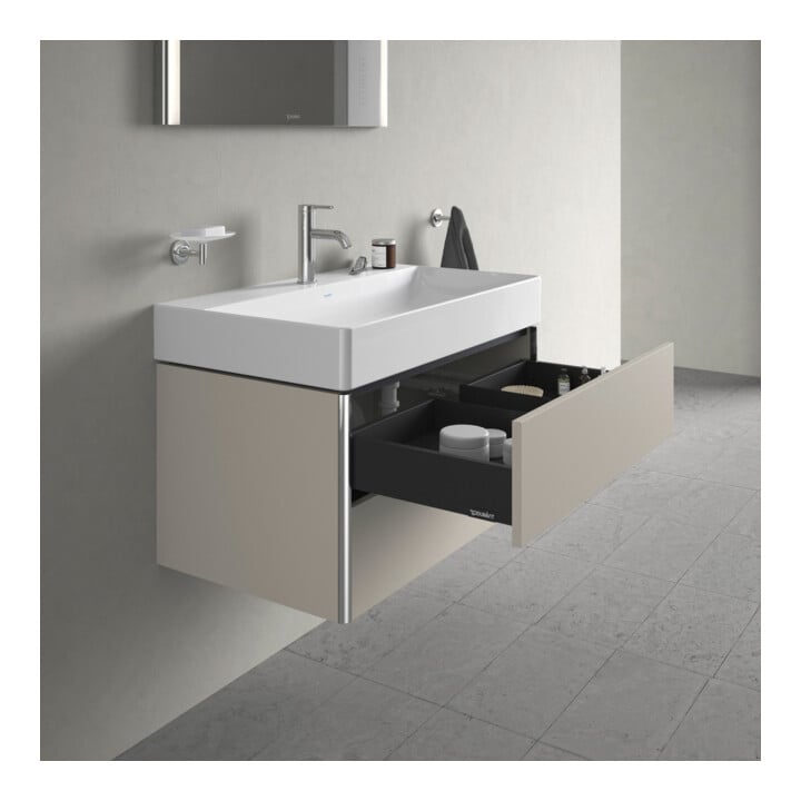 Duravit Meuble sous-lavabo XSquare 78,4x46 cm, taupe, 2 tiroirs, suspendu