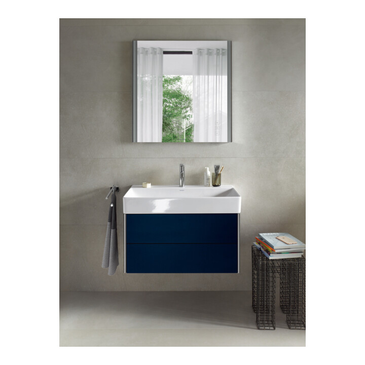 Duravit Meuble sous-lavabo XSquare 78,4x46cm, bleu mat, 2 tiroirs, suspendu