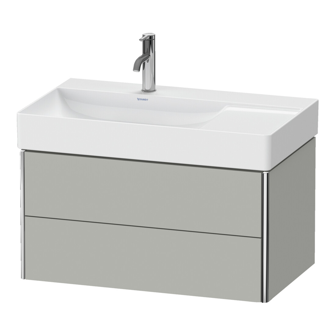 Duravit Meuble sous lavabo XSquare 78,4x46x39,7 cm, 2 tiroirs, béton gris