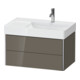 Duravit Meuble sous lavabo XSquare 78,4x46x39,7 cm, 2 tiroirs, blanc brillant