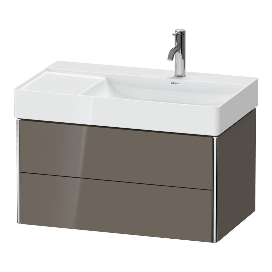 Duravit Meuble sous lavabo XSquare 78,4x46x39,7 cm, 2 tiroirs, blanc brillant