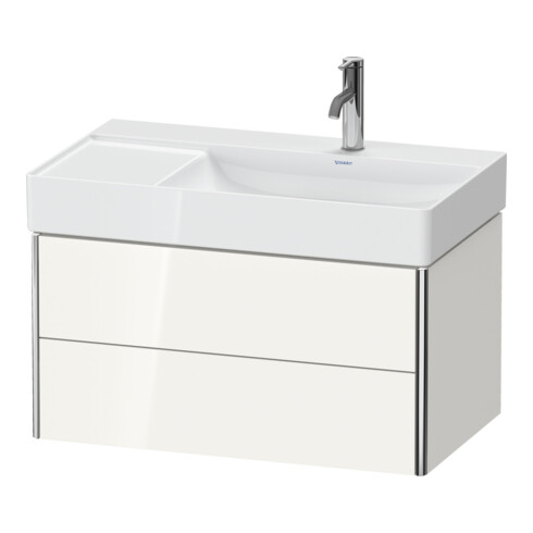 Duravit Meuble sous lavabo XSquare 78,4x46x39,7 cm, 2 tiroirs, blanc brillant, chêne sauvage