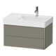 Duravit Meuble sous lavabo XSquare 78,4x46x39,7 cm, 2 tiroirs, blanc brillant, chêne sauvage