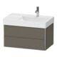 Duravit Meuble sous lavabo XSquare 78,4x46x39,7 cm, 2 tiroirs, blanc brillant, sans poignée