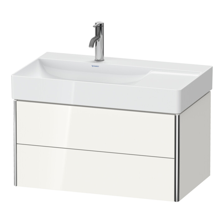Duravit Meuble sous-lavabo XSquare 78,4x46x39,7 cm, 2 tiroirs, blanc brillant, suspendu
