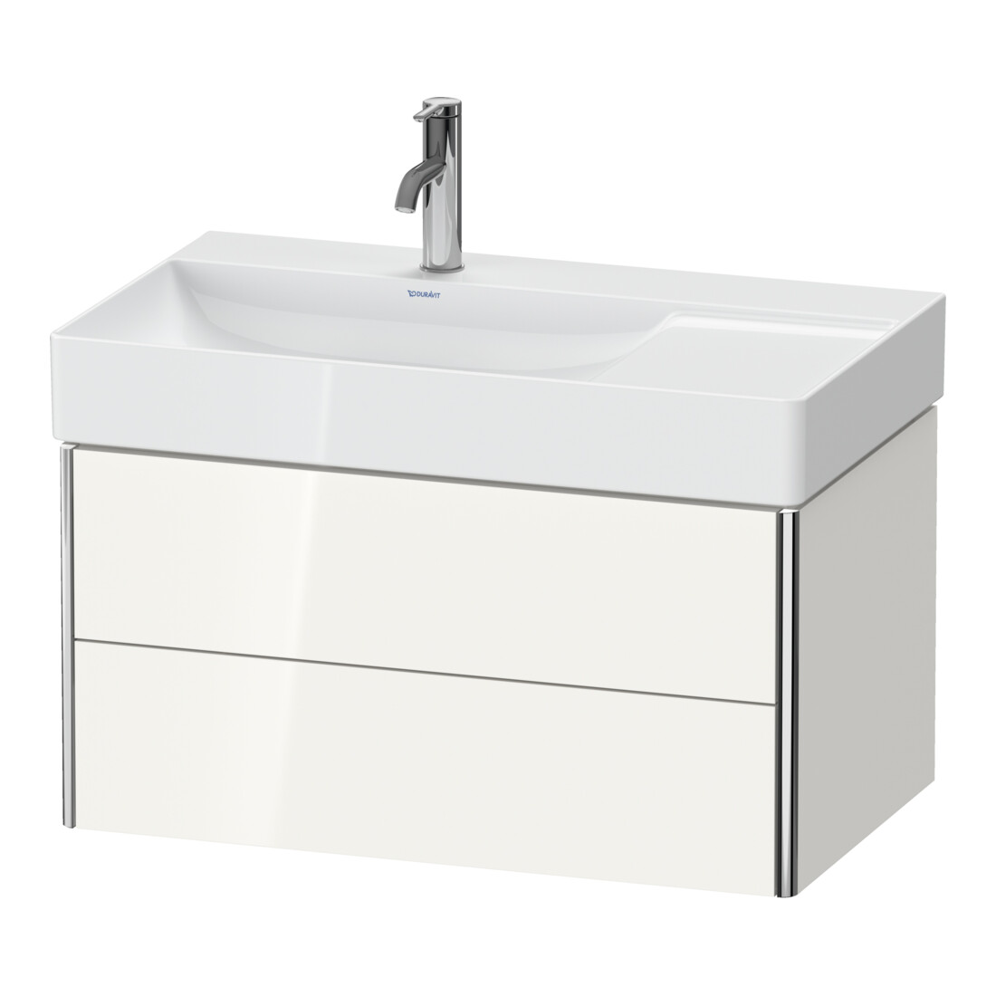 Duravit Meuble sous-lavabo XSquare 78,4x46x39,7 cm, 2 tiroirs, blanc brillant, suspendu