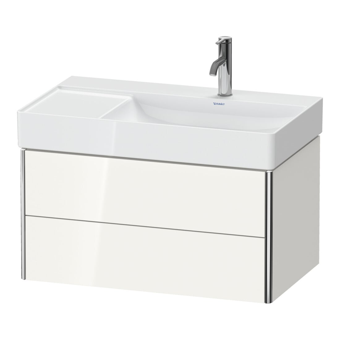 Duravit Meuble sous-lavabo XSquare 78,4x46x39,7 cm, 2 tiroirs, blanc brillant, suspendu