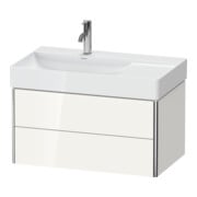 Duravit Meuble sous lavabo XSquare 78,4x46x39,7 cm, 2 tiroirs, blanc laqué, bois blanc, sans miroir