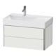 Duravit Meuble sous lavabo XSquare 78,4x46x39,7 cm, 2 tiroirs, blanc laqué, bois blanc, sans miroir