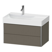 Duravit Meuble sous lavabo XSquare 78,4x46x39,7 cm, 2 tiroirs, blanc laqué, bois, finition mate-2
