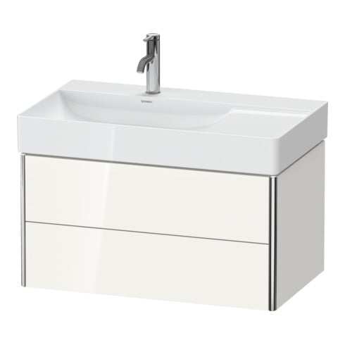 Duravit Meuble sous-lavabo XSquare 78,4x46x39,7 cm, 2 tiroirs, blanc laqué, bois, mat satiné