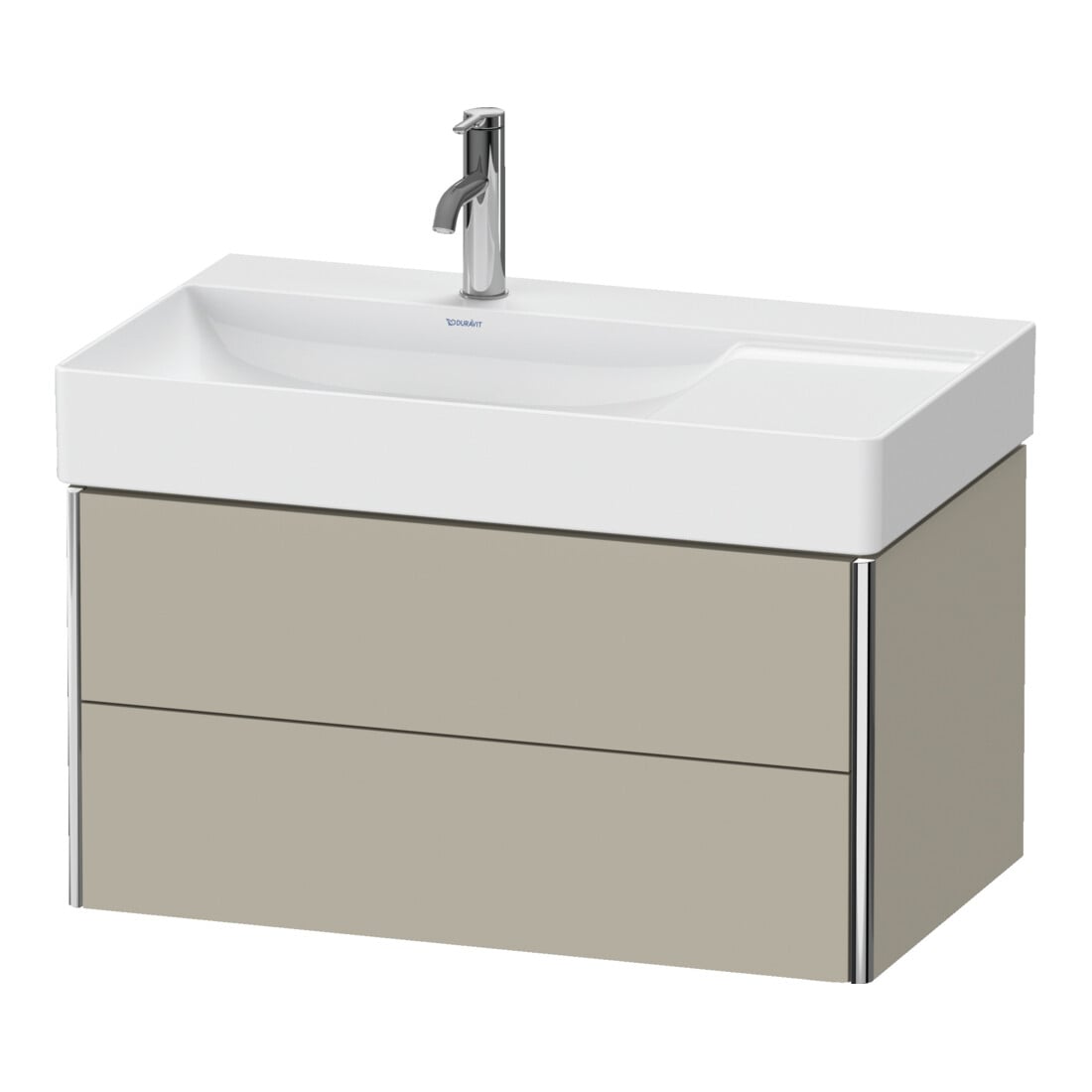 Duravit Meuble sous-lavabo XSquare 78,4x46x39,7 cm, 2 tiroirs, blanc laqué, bois, mat satiné