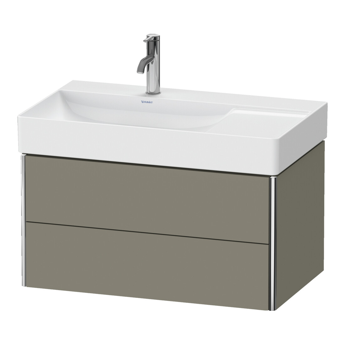 Duravit Meuble sous-lavabo XSquare 78,4x46x39,7 cm, 2 tiroirs, blanc laqué, bois, métal st-g