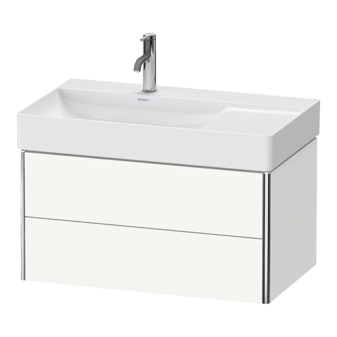 Duravit Meuble sous lavabo XSquare 78,4x46x39,7 cm, 2 tiroirs, blanc mat