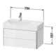Duravit Meuble sous-lavabo XSquare 78,4x46x39,7 cm, 2 tiroirs, blanc mat