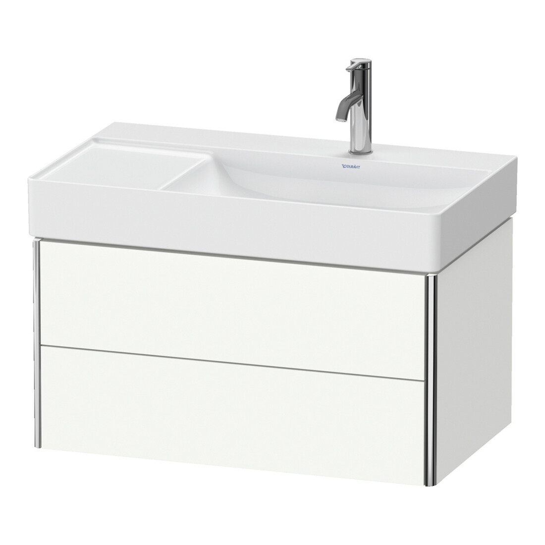 Duravit Meuble sous lavabo XSquare 78,4x46x39,7 cm, 2 tiroirs, blanc mat