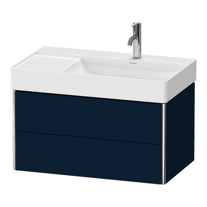 Duravit Meuble sous-lavabo XSquare 78,4x46x39,7 cm, 2 tiroirs, bois, blanc satin mat
