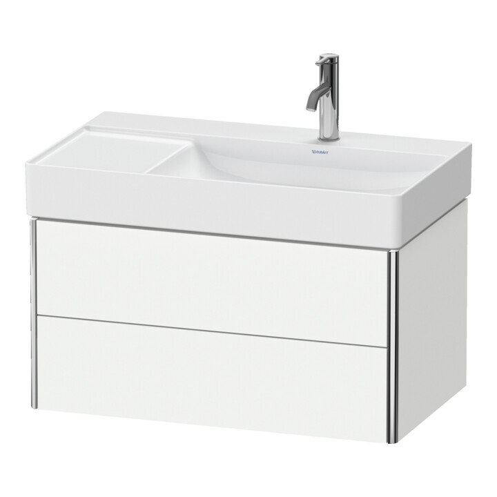 Duravit Meuble sous lavabo XSquare 78,4x46x39,7 cm, 2 tiroirs, droit, suspendu, blanc mat
