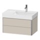 Duravit Meuble sous-lavabo XSquare 78,4x46x39,7 cm, 2 tiroirs, droite, suspendu, Taupe-2
