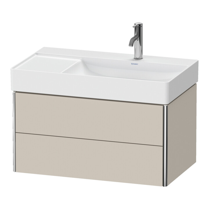 Duravit Meuble sous-lavabo XSquare 78,4x46x39,7 cm, 2 tiroirs, droite, suspendu, Taupe