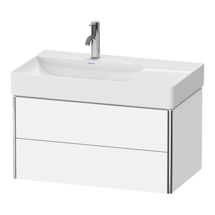 Duravit Meuble sous lavabo XSquare 78,4x46x39,7 cm, 2 tiroirs, G, suspendu, blanc mat