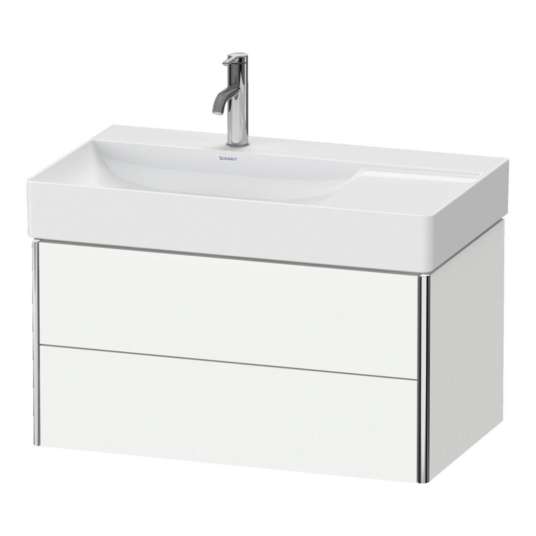 Duravit Meuble sous lavabo XSquare 78,4x46x39,7 cm, 2 tiroirs, G, suspendu, blanc mat