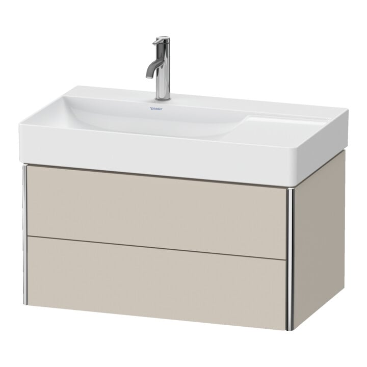 Duravit Meuble sous lavabo XSquare 78,4x46x39,7 cm, 2 tiroirs, G, suspendu, Taupe