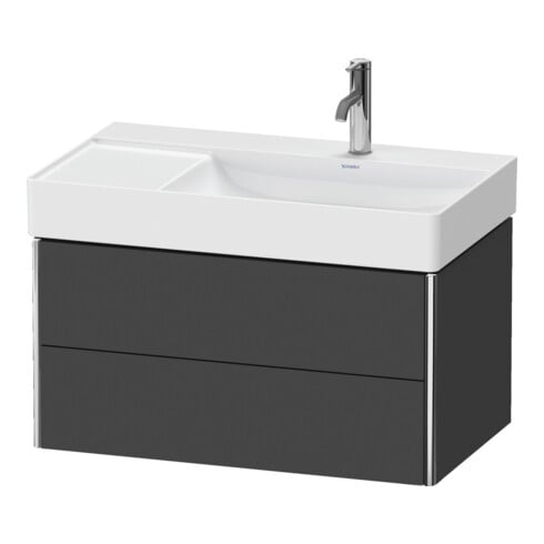 Duravit Meuble sous-lavabo XSquare 78,4x46x39,7 cm, 2 tiroirs, gris graphite mat