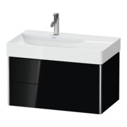 Duravit Meuble sous lavabo XSquare 78,4x46x39,7 cm, 2 tiroirs, suspendu, blanc brillant-2