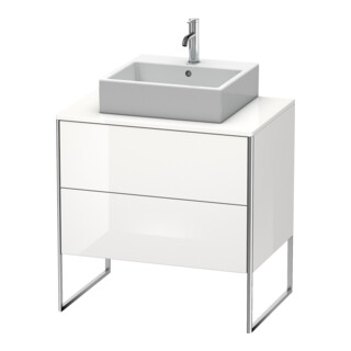 Duravit Meuble sous-lavabo XSquare 80x54,8 cm, blanc brillant, 2 tiroirs, debout