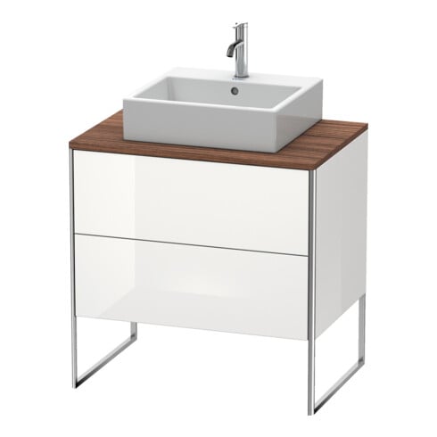 Duravit Meuble sous-lavabo XSquare 80x54,8 cm, blanc brillant, 2 tiroirs, debout