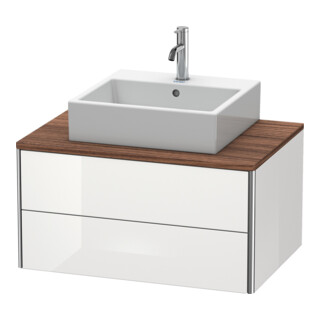 Duravit Meuble sous-lavabo XSquare 80x54,8 cm, blanc brillant, 2 tiroirs, suspendu