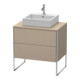 Duravit Meuble sous-lavabo XSquare 80x54,8 cm, blanc mat, 2 tiroirs, posé-1