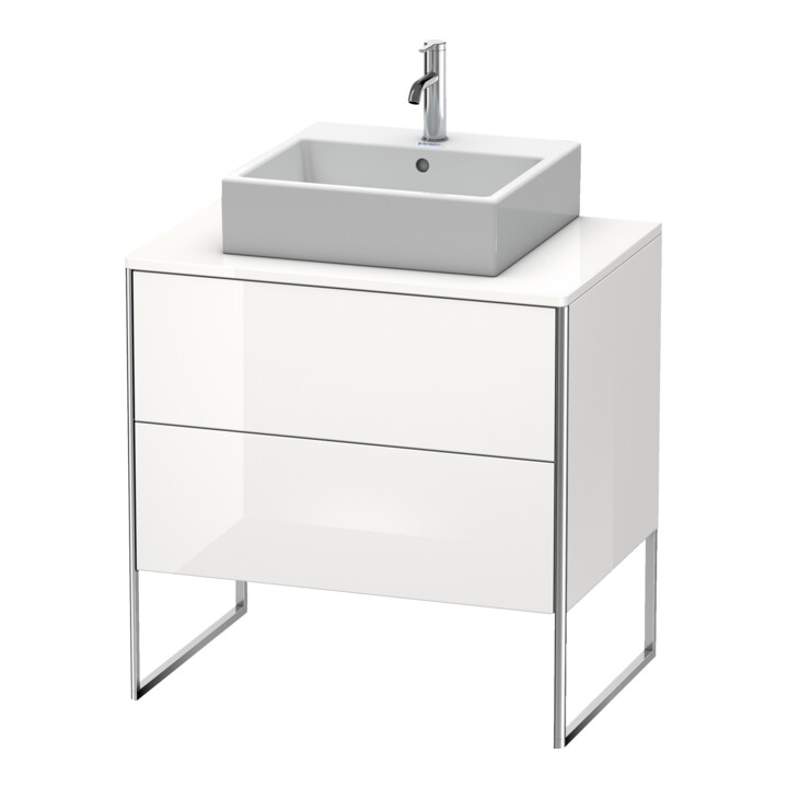 Duravit Meuble sous-lavabo XSquare 80x54,8 cm, blanc mat, 2 tiroirs, posé