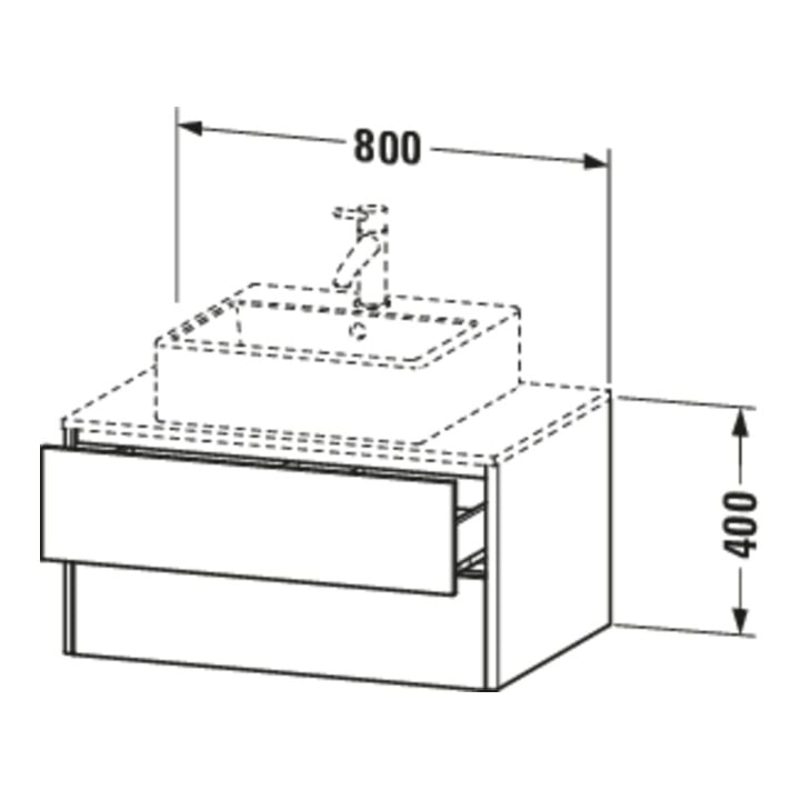 Duravit Meuble sous-lavabo XSquare 80x54,8 cm, blanc mat, 2 tiroirs, suspendu