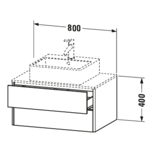 Duravit Meuble sous-lavabo XSquare 80x54,8 cm, blanc mat, 2 tiroirs, suspendu