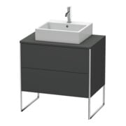 Duravit Meuble sous-lavabo XSquare 80x54,8 cm, gris mat, 2 tiroirs, pose debout